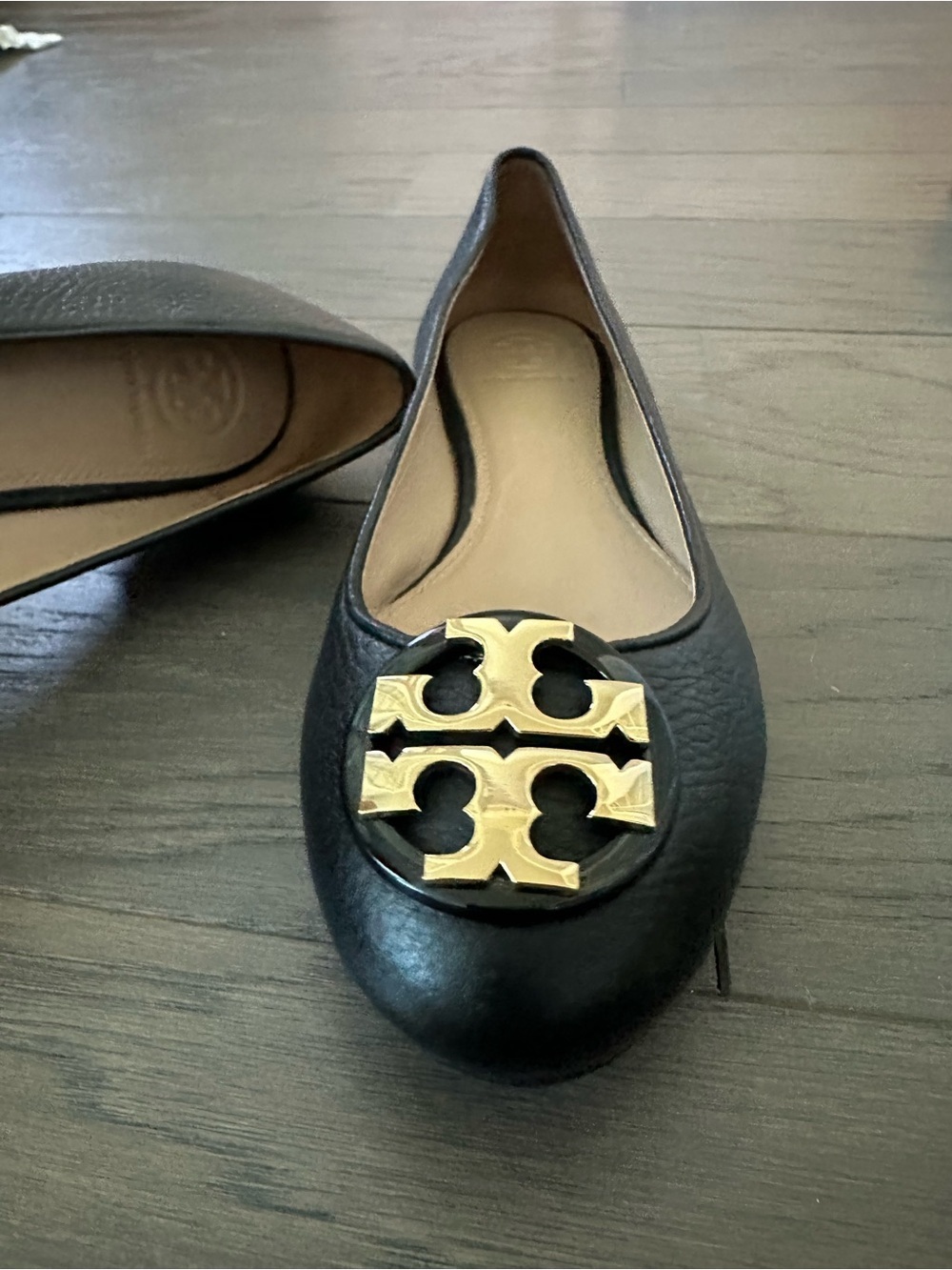 Tory Burch Miller Logo Ballet Flats Tan Size 7 - Picture 4 of 8